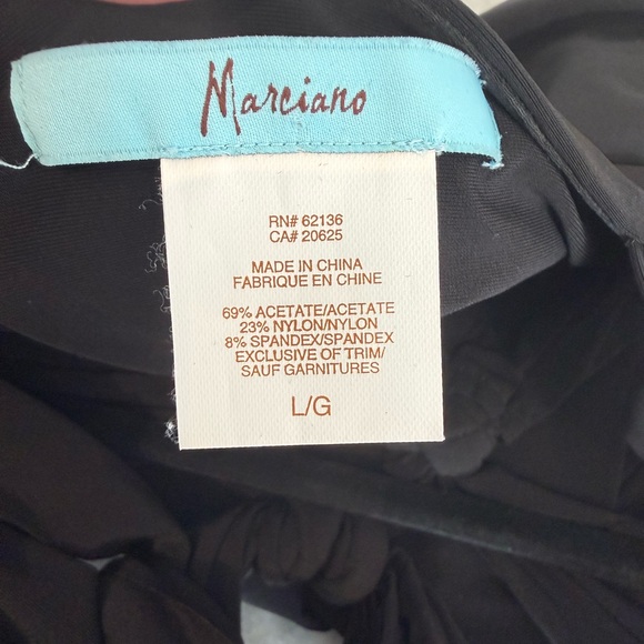 Marciano Black Draped Cutout Front Top BNWOT Size L Statement Piece - Picture 5 of 5